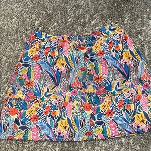 Bright Floral A-Line Skirt in Multicolor